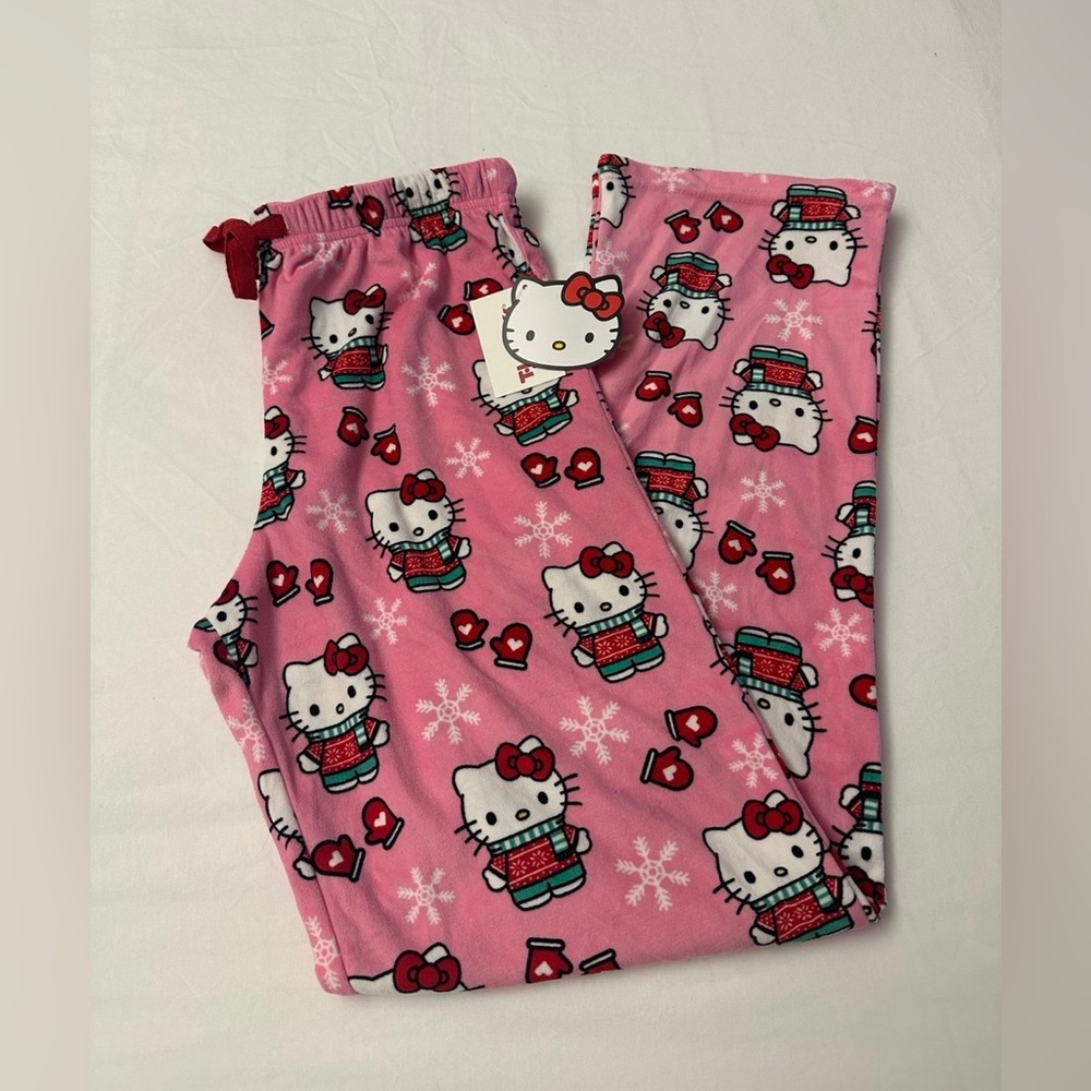 Brand New Hello Kitty Pink Pajama Pants Christmas Extra Small